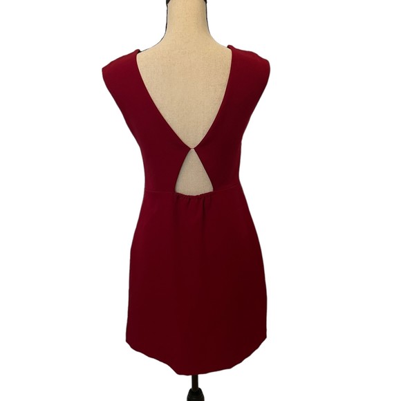 ZARA TRAFALUC RED SLEEVELESS SHEATH DRESS CUTOUT BACK SMALL - Picture 8 of 10